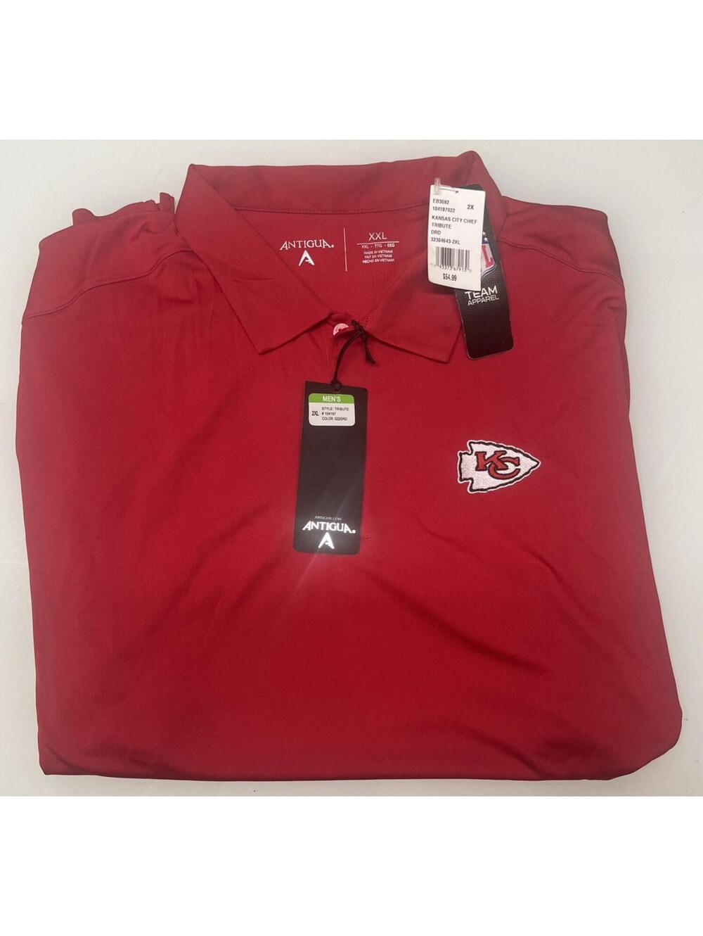Kansas City Chiefs Polo Shirt Men’s 2XL Red Short Sleeve NFL Football Brand New!
